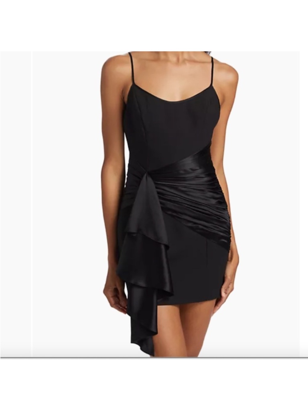 NWT cinq a sept | Anselle Silk Trim Mini Dress in black (sold out style/color) - Picture 2 of 14